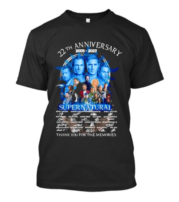 Supernatural 22th Anniversary 2005 2027 Thank You For The Memories Cast Montage Celebration T-Shirt
