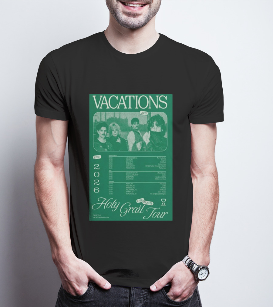 Vacations Holy Grail Tour 2026 Live Concert Locations And Dates T-Shirt