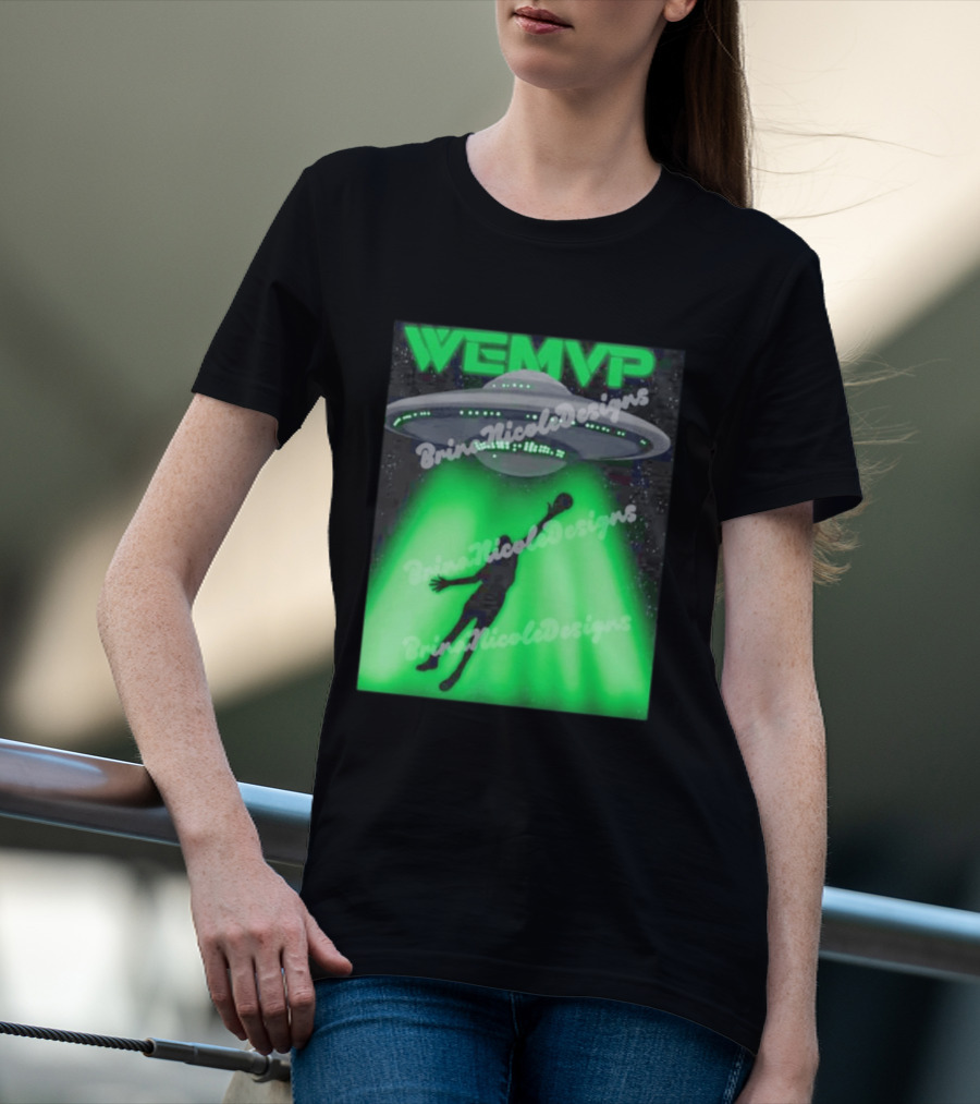 WEMVP Victor Wembanyama UFO Alien Abduction Basketball Player T-Shirt