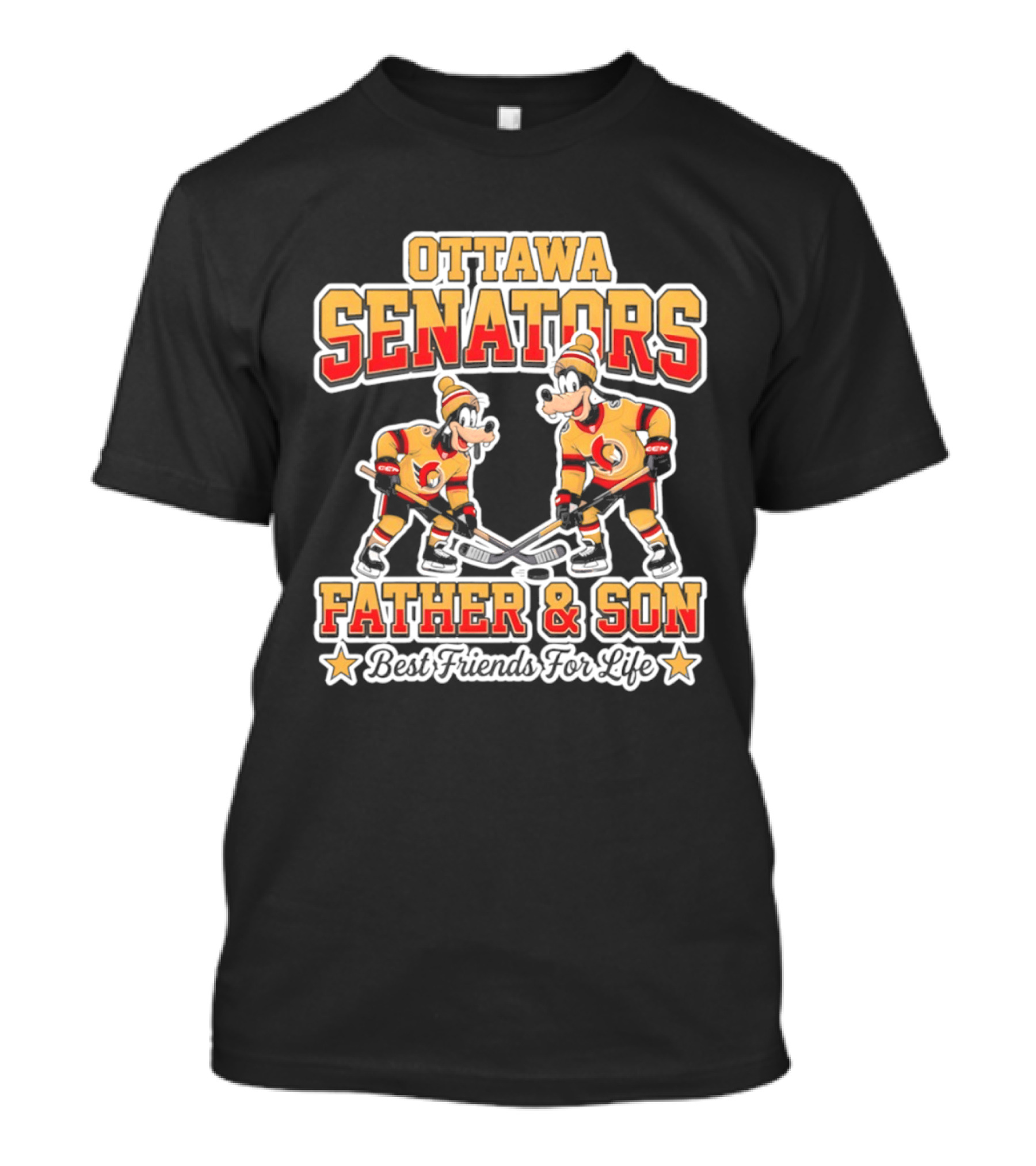 Ottawa Senators Goofy Father And Son Best Friends For Life Hockey T-Shirt