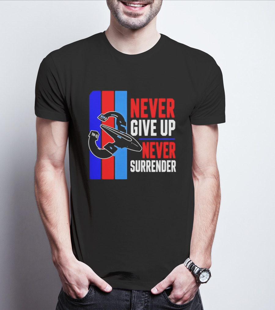 Galaxy Quest Never Give Up Never Surrender NSEA Protector Starship T-Shirt