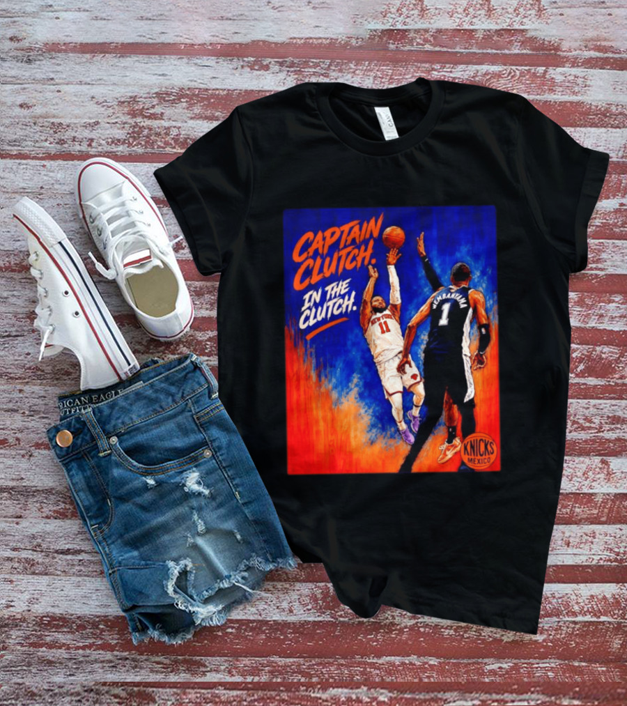 Captain Clutch Jalen Brunson Vs Victor Wembanyama Knicks Basketball Mexico T-Shirt