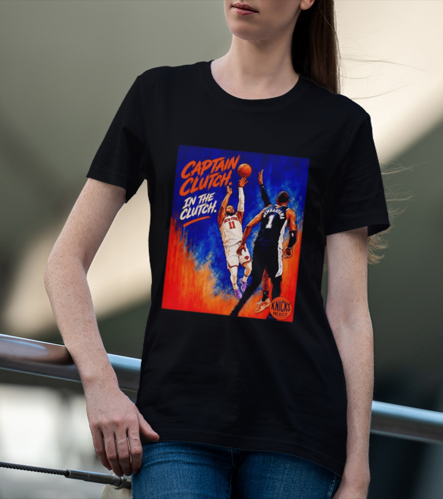 Captain Clutch Jalen Brunson Vs Victor Wembanyama Knicks Basketball Mexico T-Shirt