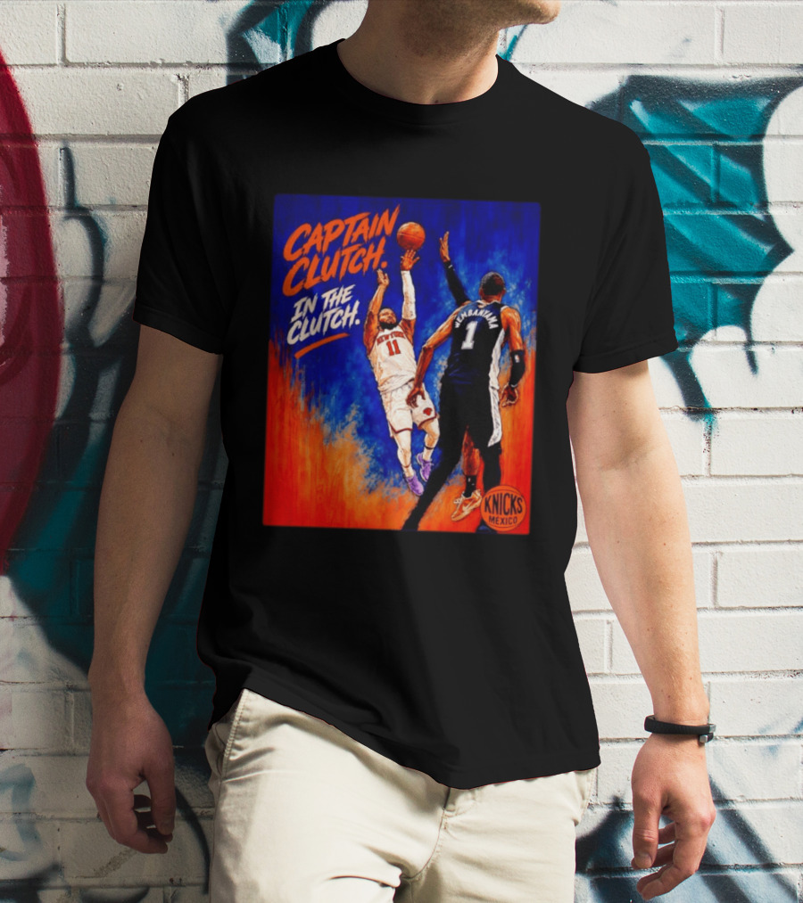 Captain Clutch Jalen Brunson Vs Victor Wembanyama Knicks Basketball Mexico T-Shirt