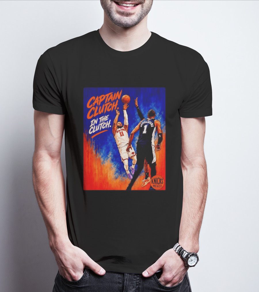 Captain Clutch Jalen Brunson Vs Victor Wembanyama Knicks Basketball Mexico T-Shirt