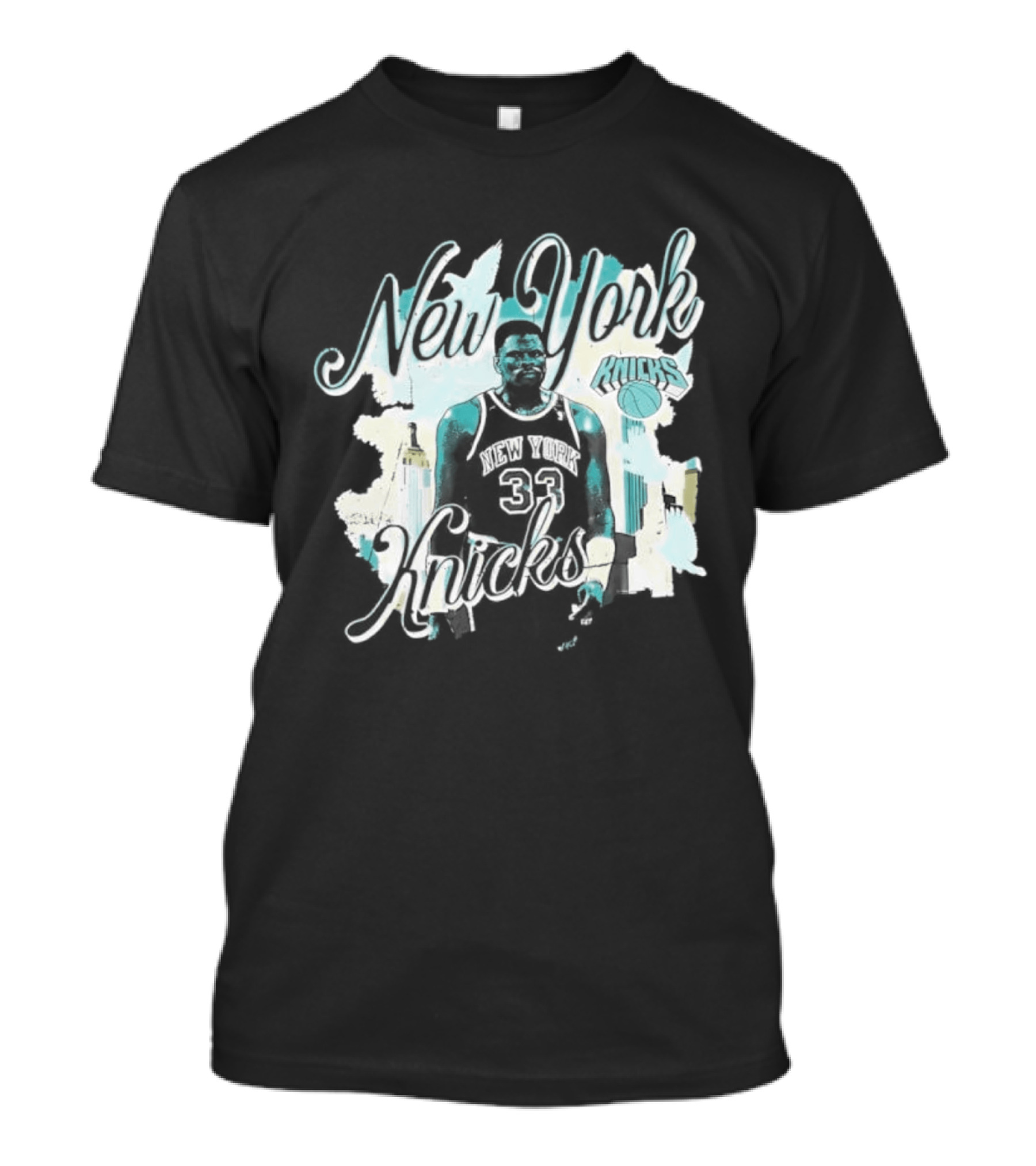 New York Knicks Patrick Ewing Skyline NBA T-Shirt