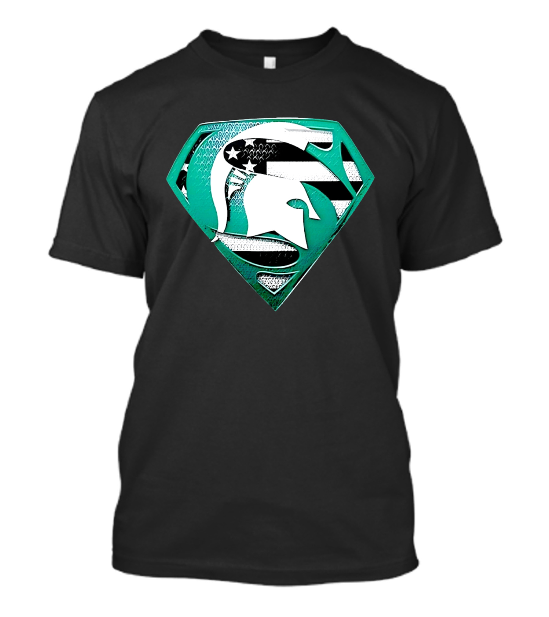 Michigan State Spartans Superman American Flag T-Shirt