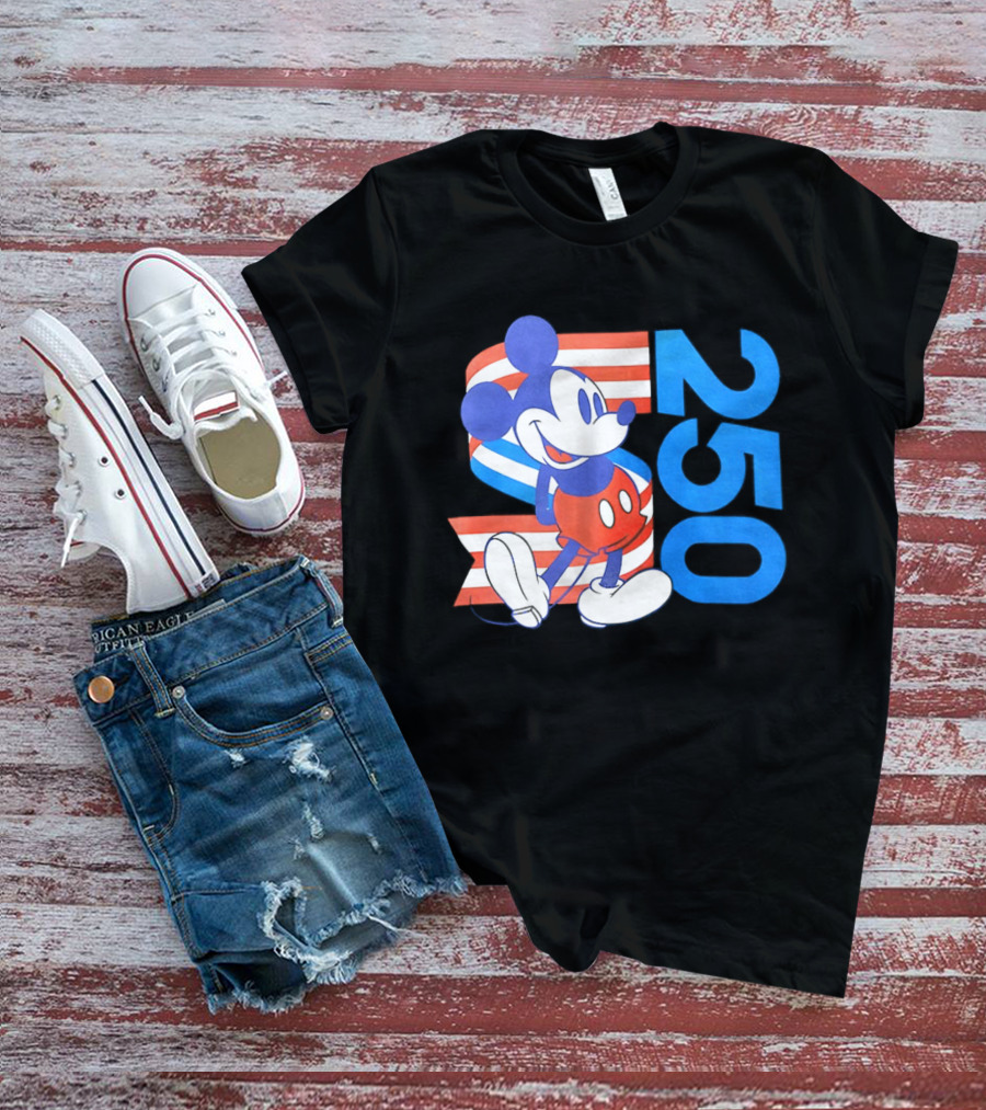 Mickey Mouse Disney 250 Celebration American Flag T-Shirt