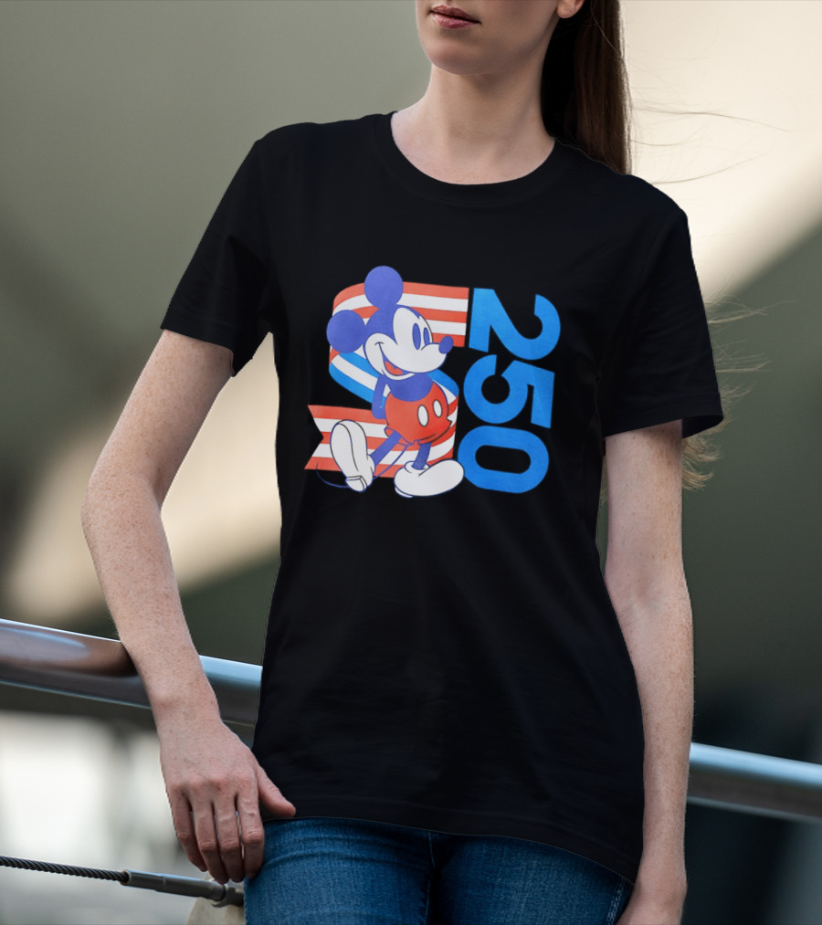 Mickey Mouse Disney 250 Celebration American Flag T-Shirt