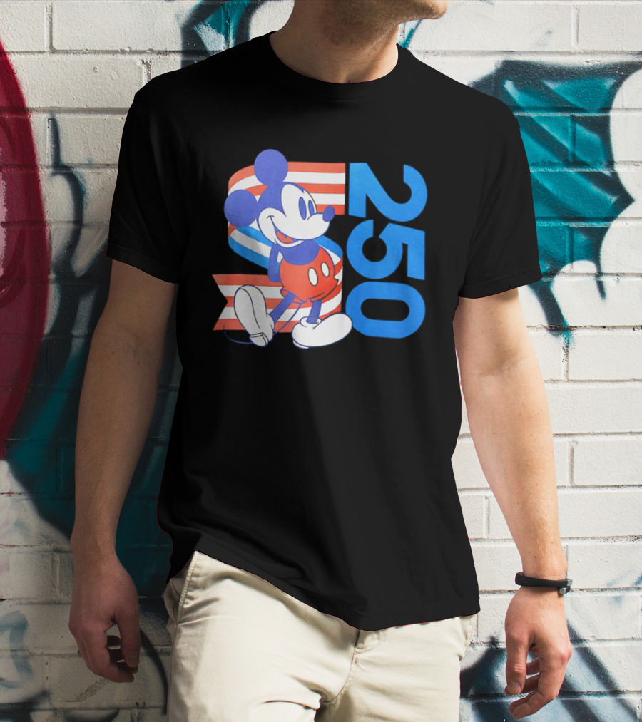 Mickey Mouse Disney 250 Celebration American Flag T-Shirt