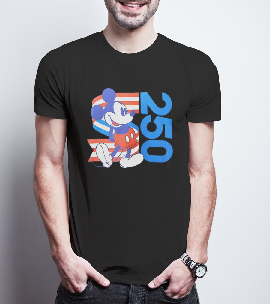 Mickey Mouse Disney 250 Celebration American Flag T-Shirt