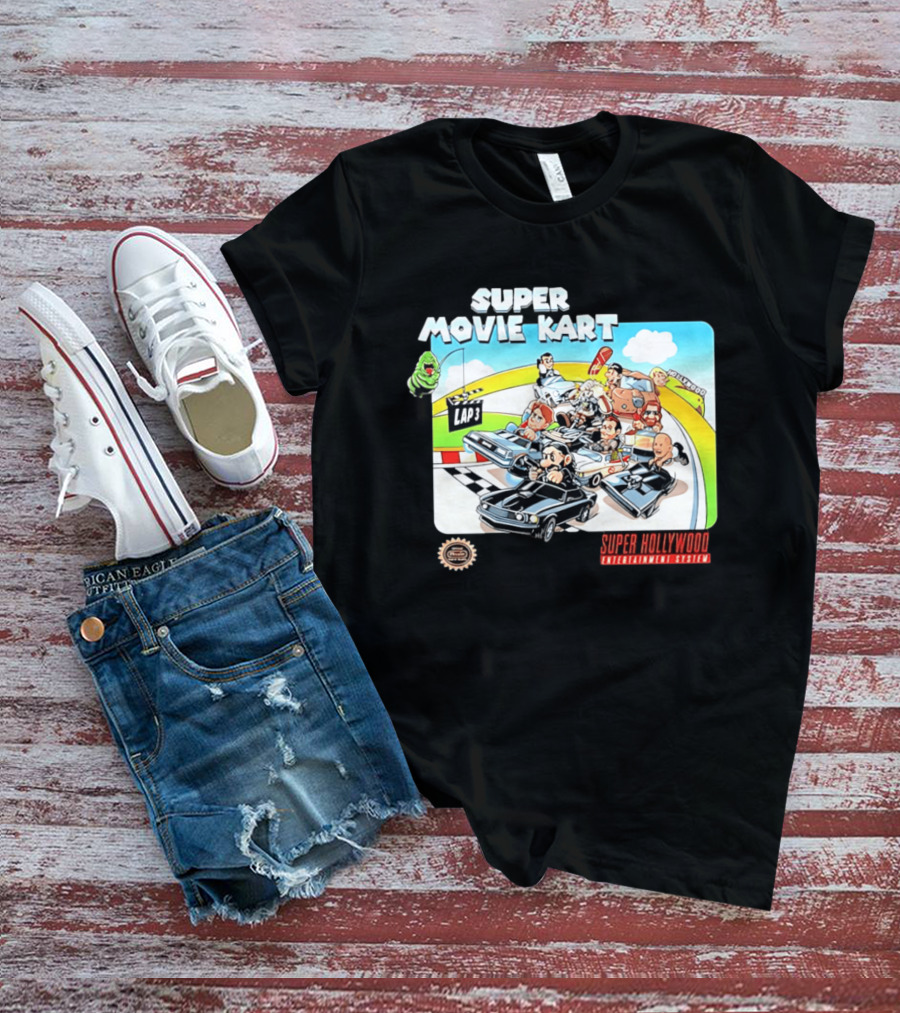Super Movie Kart Super Hollywood Entertainment System John Wick Back To The Future Ghostbusters Mad Max Rocky T-Shirt