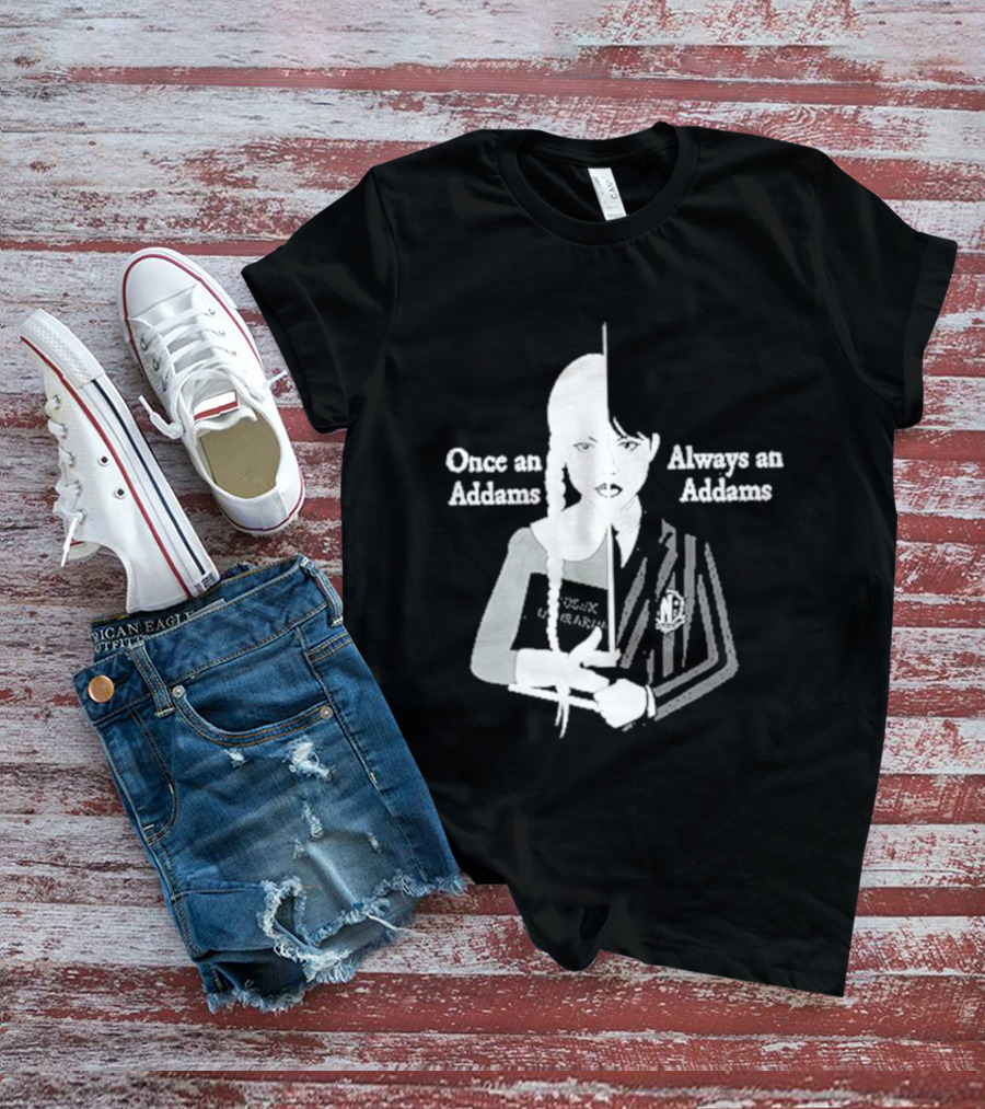 Wednesday Addams Split Face Once An Addams Always An Addams T-Shirt