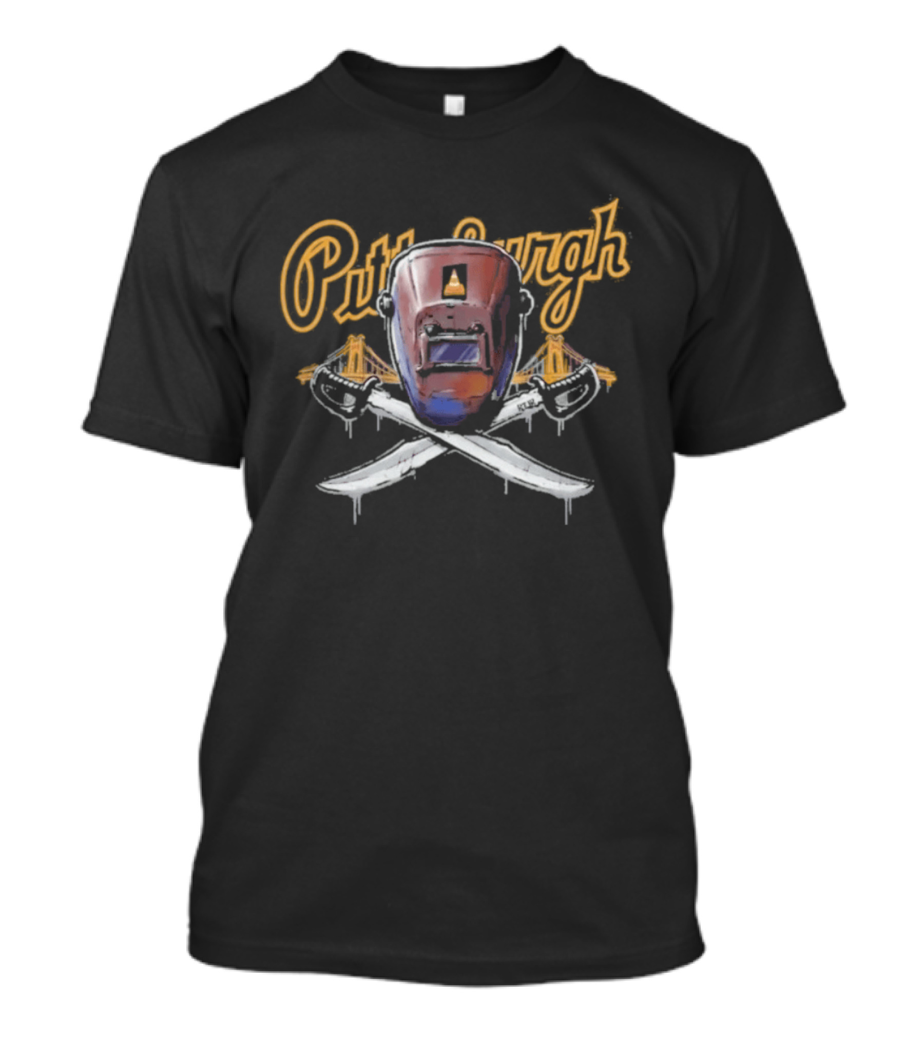 Pittsburgh Welder Hood Crossed Hoist Cone Pirates MLB T-Shirt