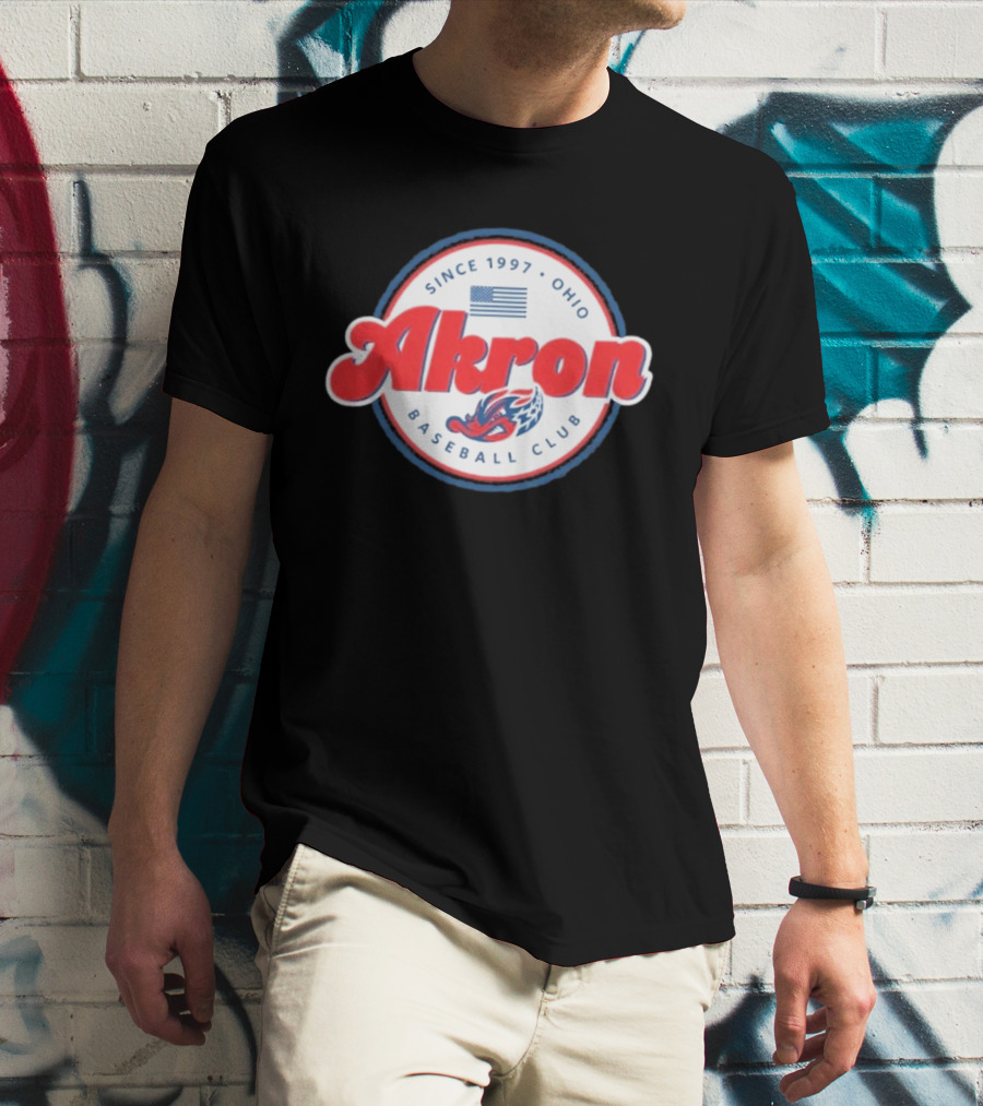 Since 1997 Akron Ohio Baseball Club USA Flag T-Shirt