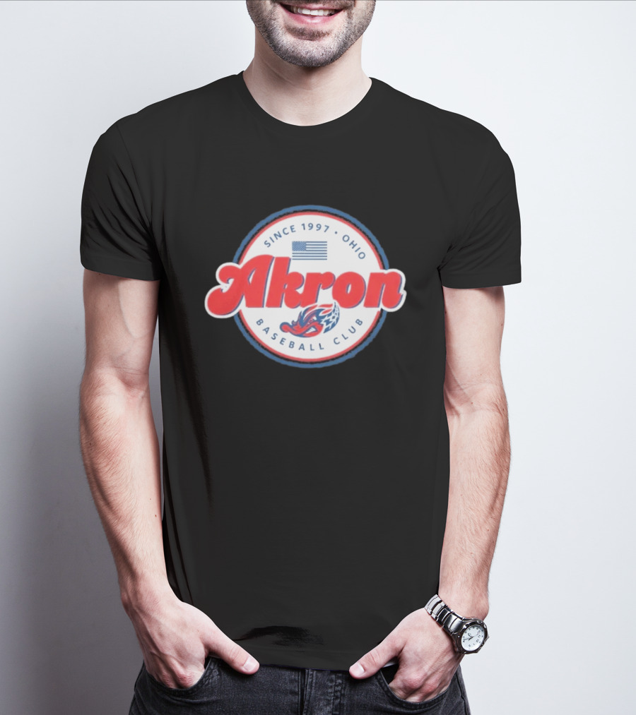 Since 1997 Akron Ohio Baseball Club USA Flag T-Shirt