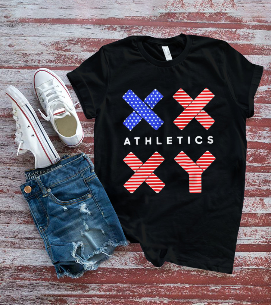 Athletics USA Flag Patterned XX XY T-Shirt