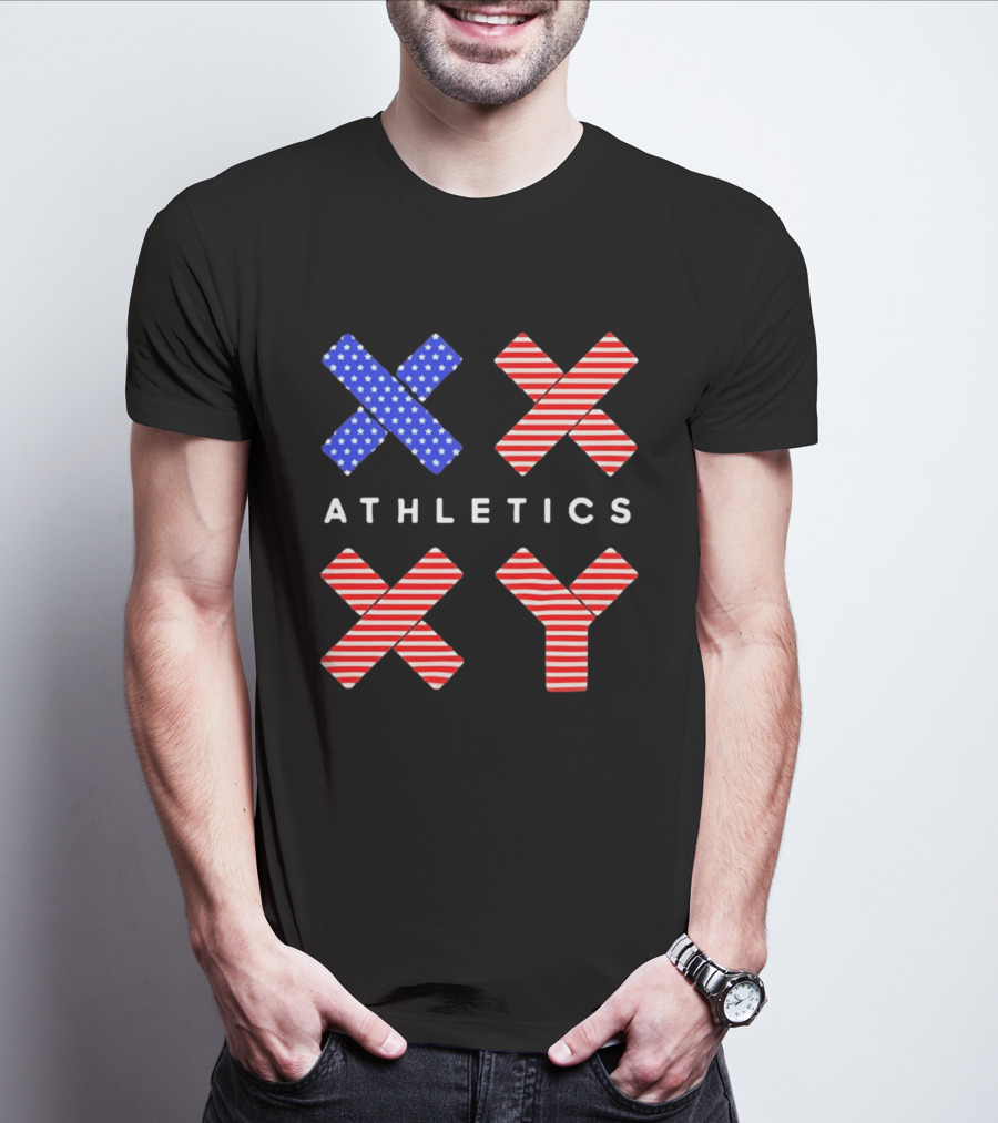 Athletics USA Flag Patterned XX XY T-Shirt