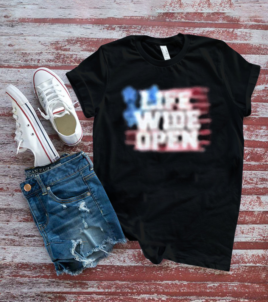 Cboystv Life Wide Open Patriotic Stars T-Shirt