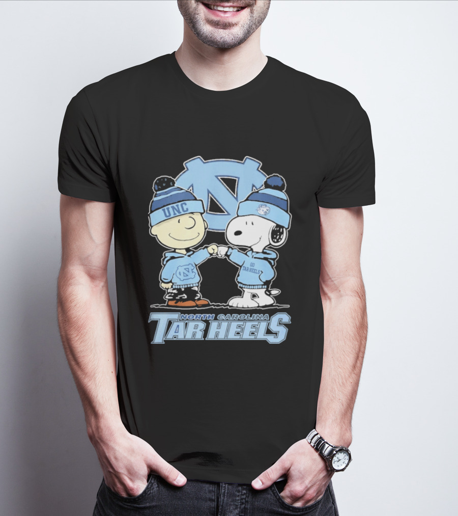 UNC Tar Heels Peanuts Characters Fit Bump North Carolina 2026 T-Shirt