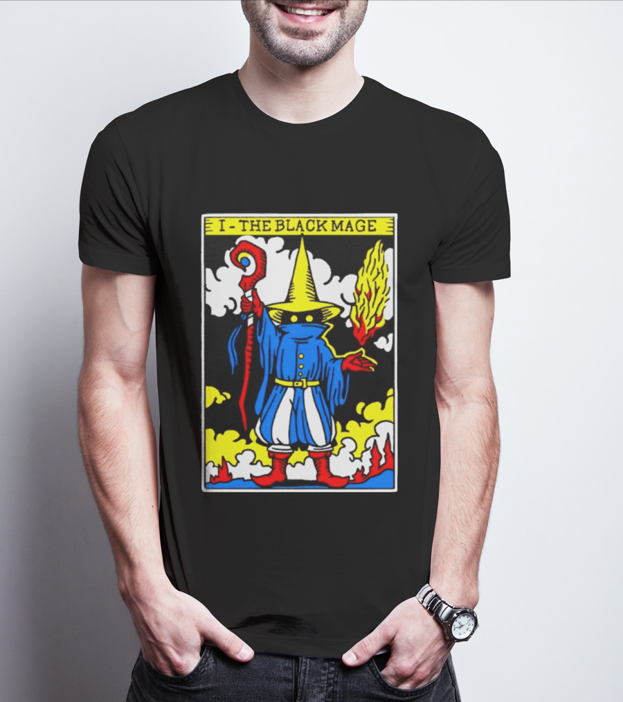 I The Black Mage Tarot Card Retro Fantasy T-Shirt