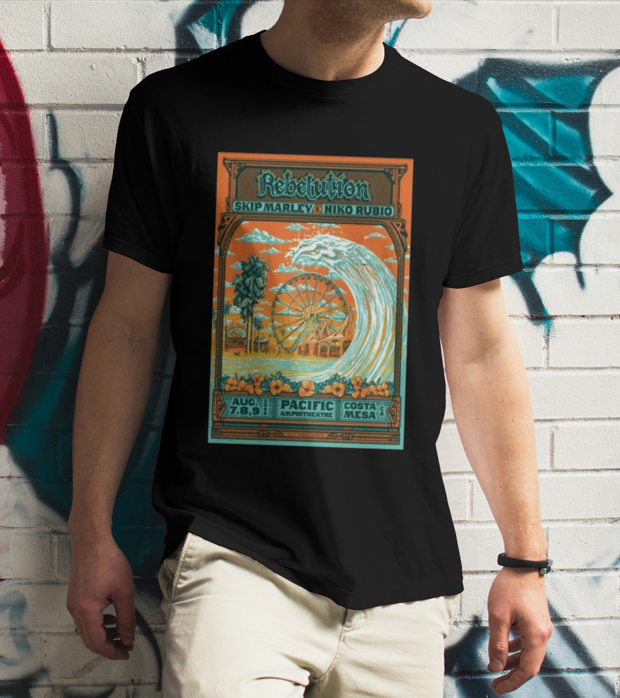 Rebelution Skip Marley Niko Rubio August 7 8 9 2026 Pacific Amphitheatre Costa Mesa T-Shirt