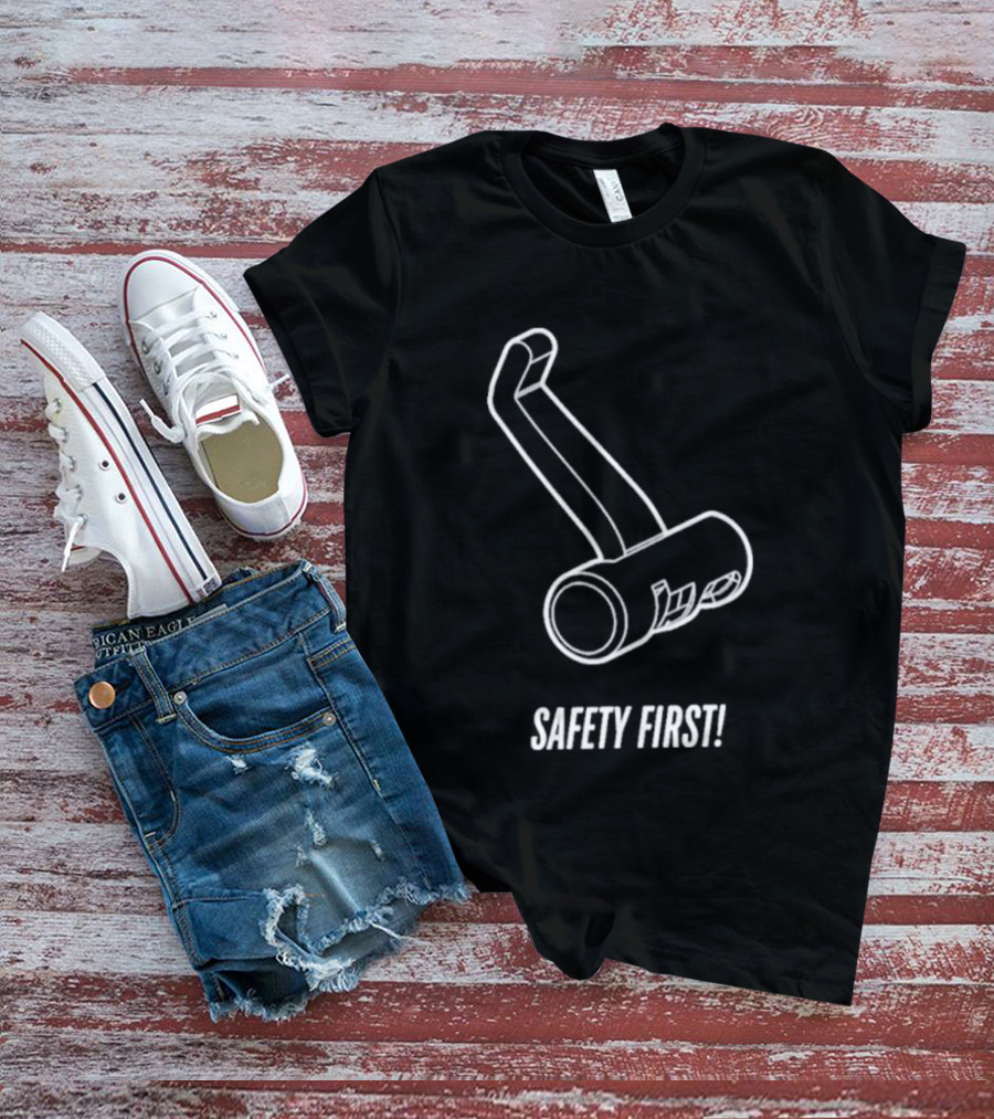 Safety First Bike Lock Sketch T-Shirt