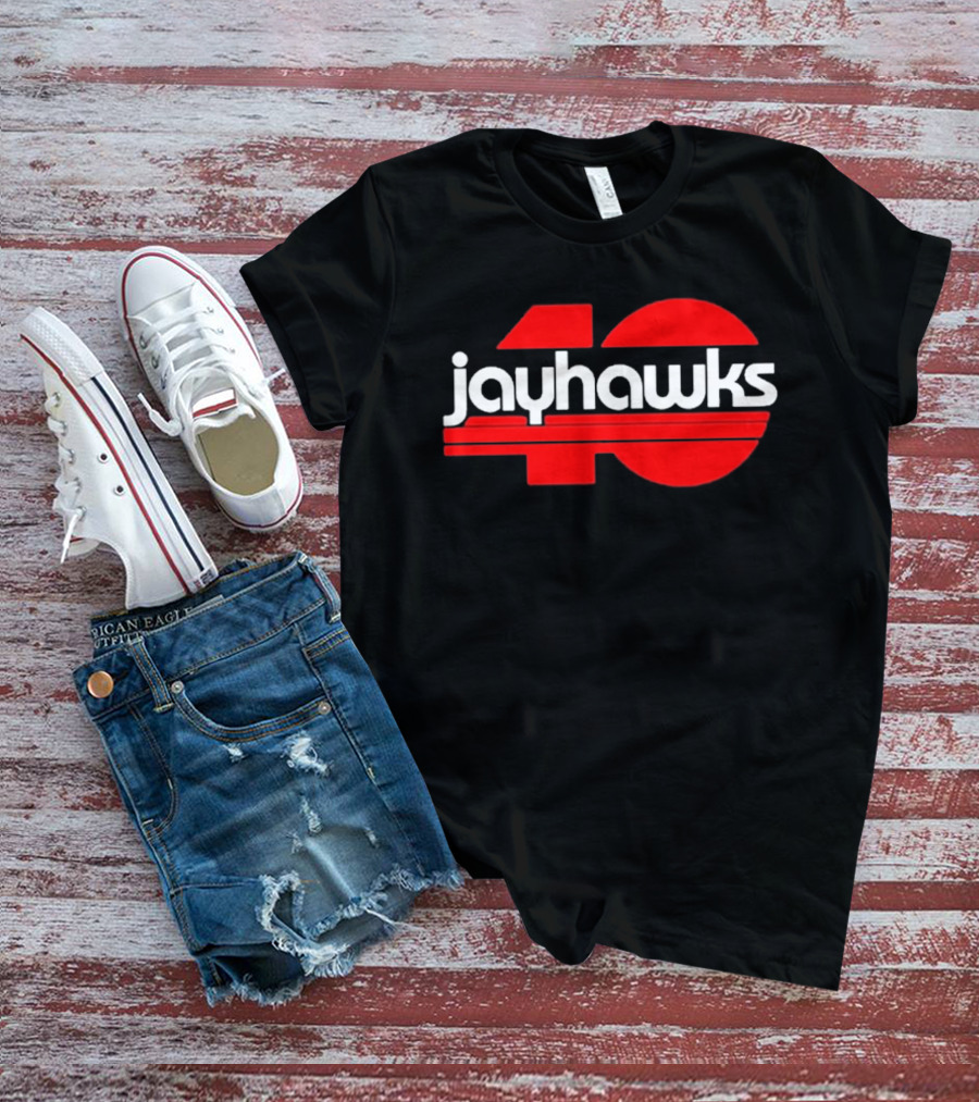 Jayhawks 40th Anniversary Red And White T-Shirt