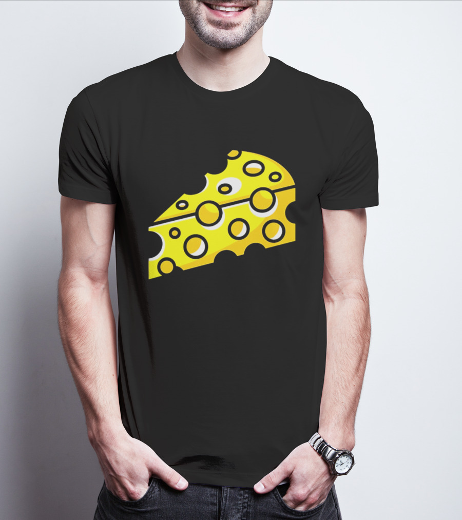 Swiss Cheese Hole Yellow Food Slice Dairy Snack Culinary T-Shirt