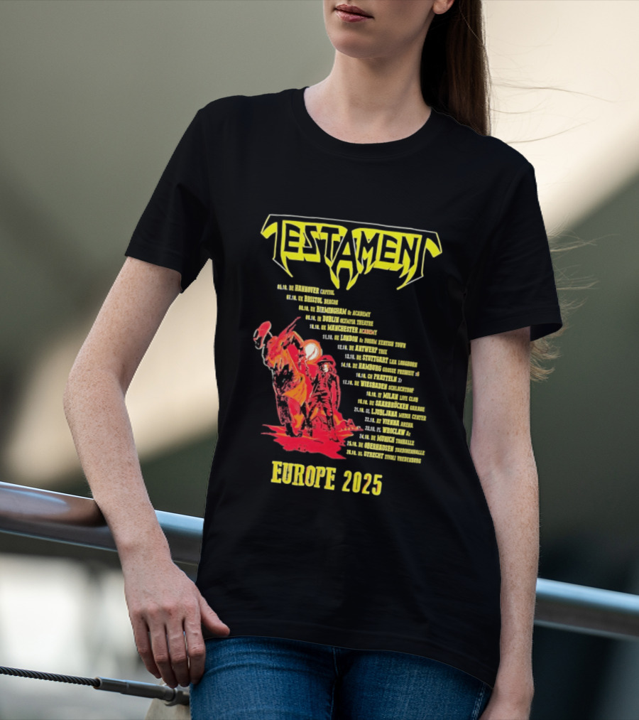 Testament Europe 2025 Tour Western Outlaw Dates T-Shirt