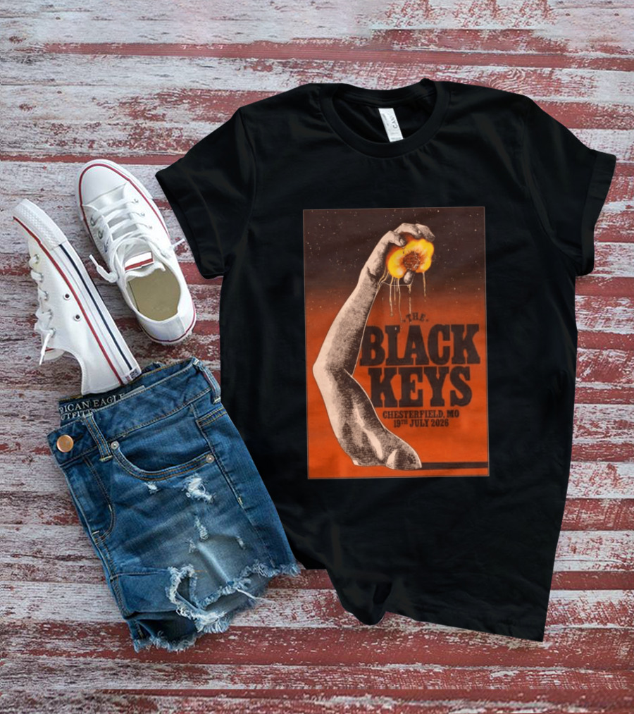 The Black Keys Chesterfield MO 19th July 2026 Hand Peach T-Shirt