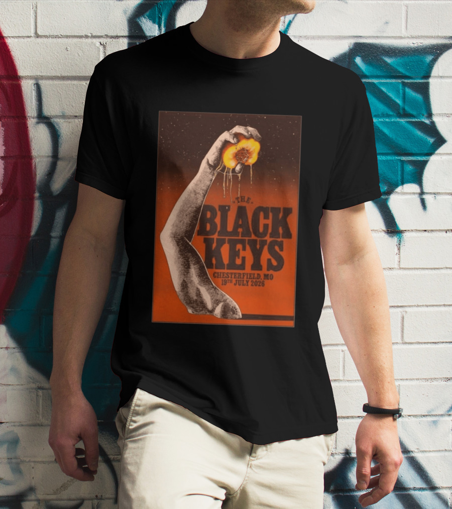 The Black Keys Chesterfield MO 19th July 2026 Hand Peach T-Shirt
