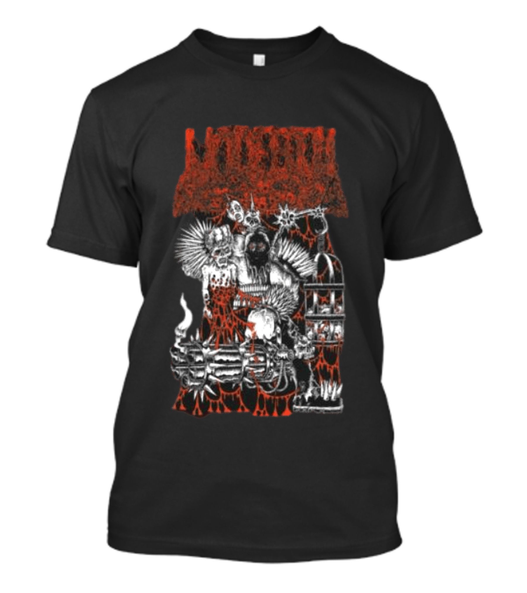 Undeath Metal Shop Grim Zombie Horror Red Black T-Shirt