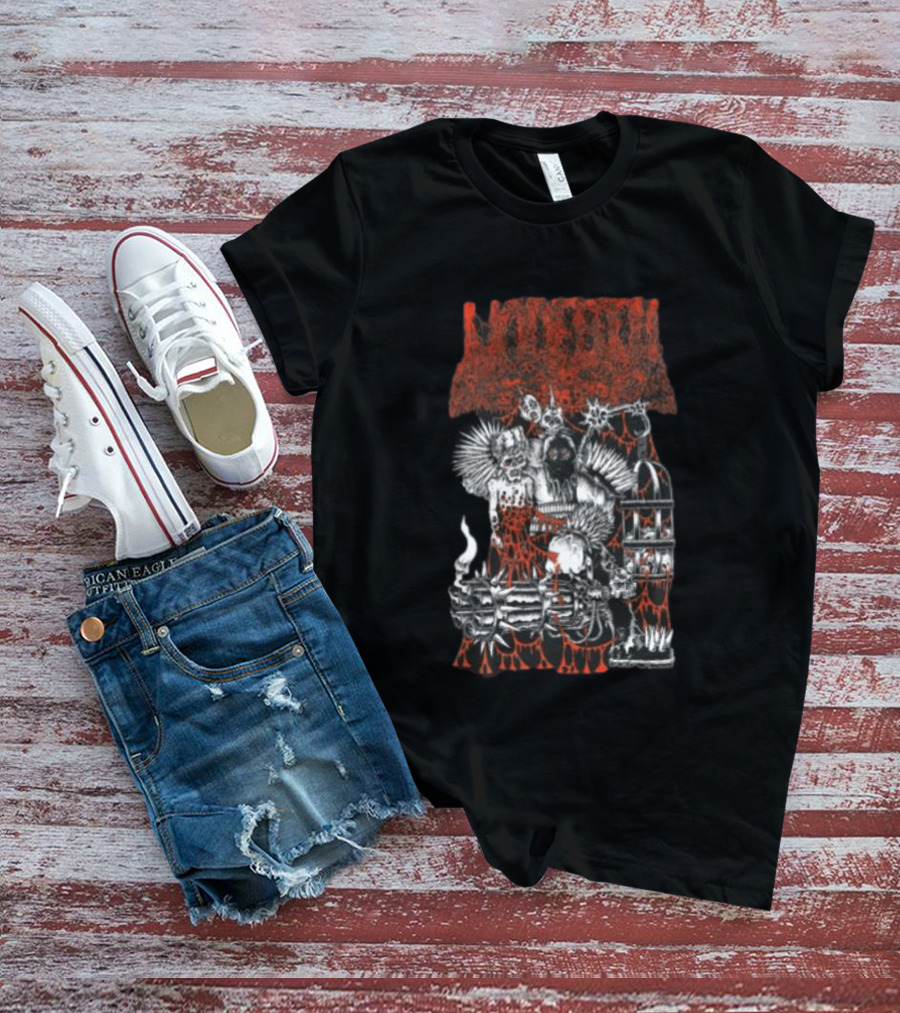 Undeath Metal Shop Grim Zombie Horror Red Black T-Shirt