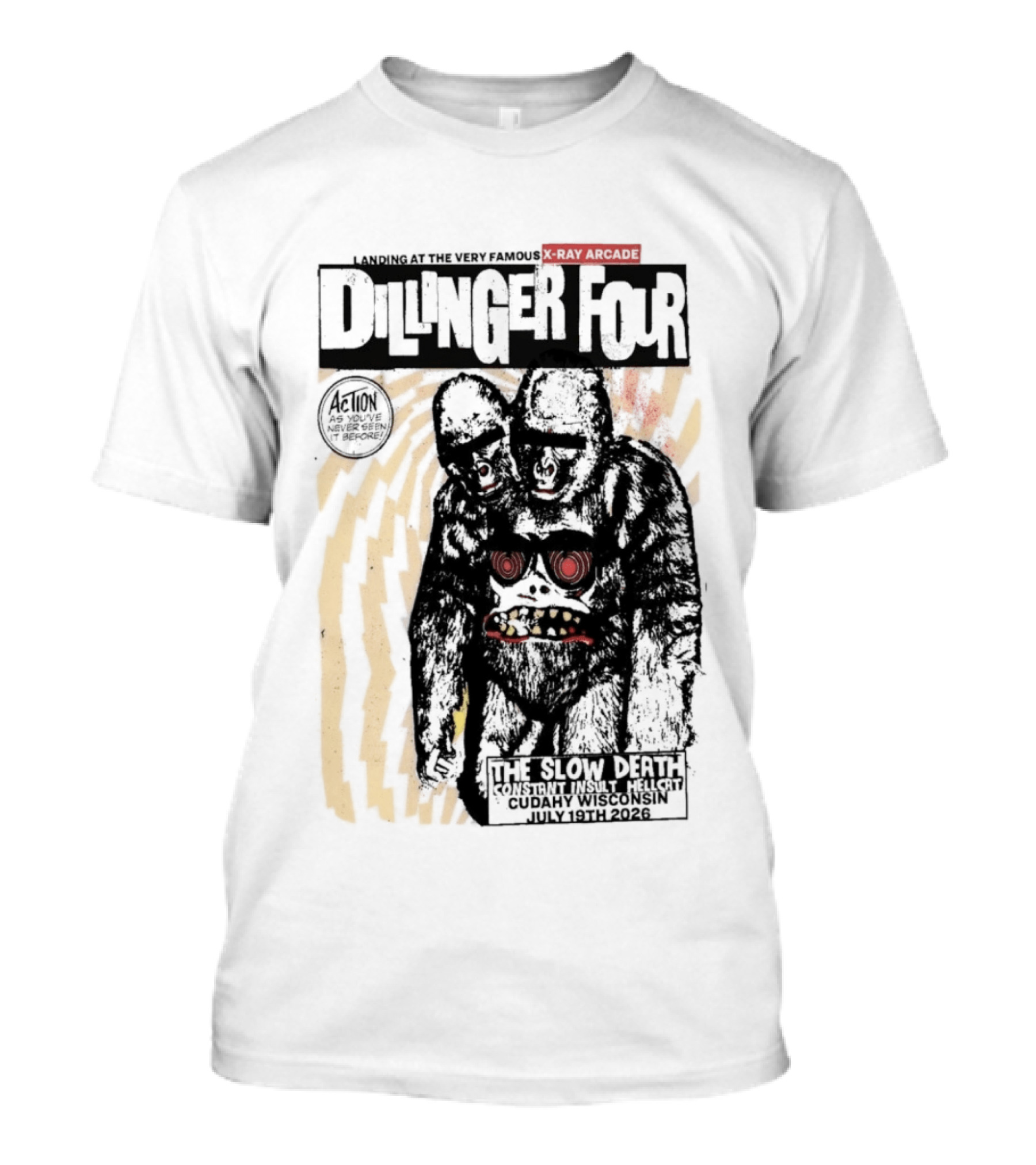 Dillinger Four X Ray Arcade The Slow Death 07 19 2026 Cudahy WI T-Shirt