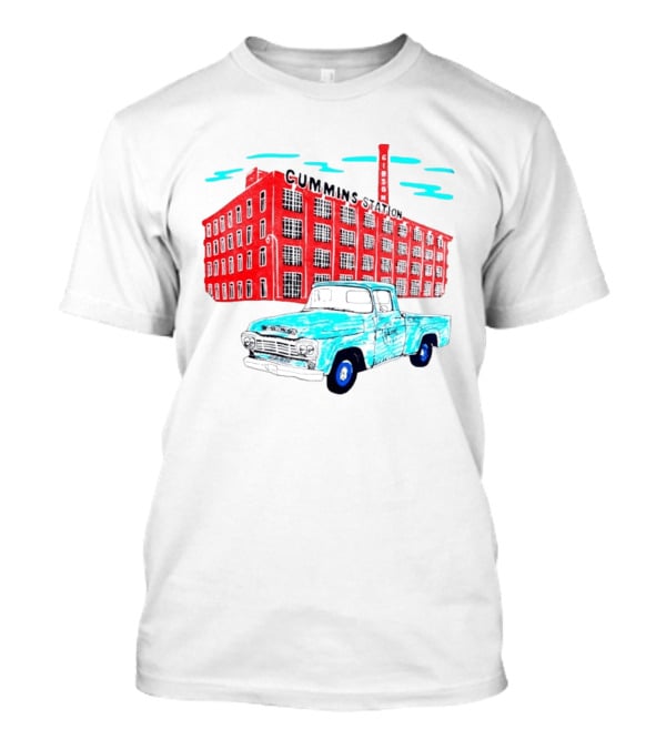 Gilson Cummins Station Vintage Truck And Building Scene T-Shirt