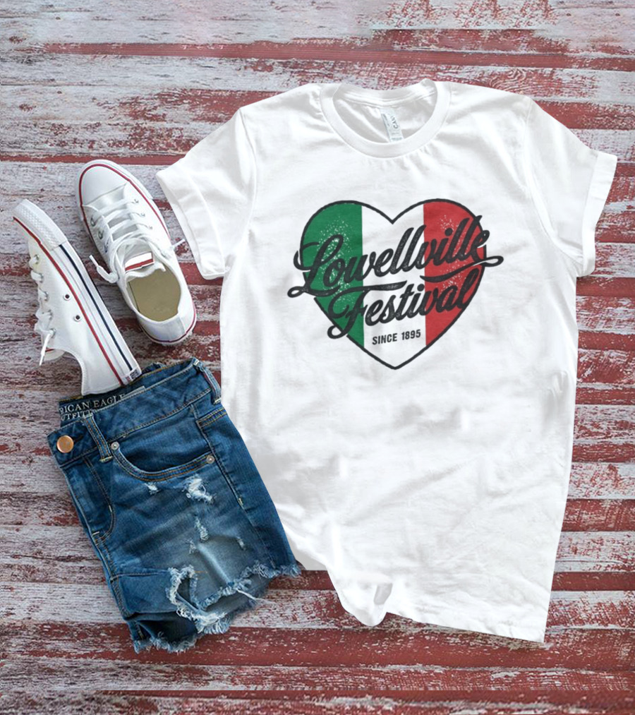 Lowellville Festival Heart Italian Colors Since 1895 T-Shirt