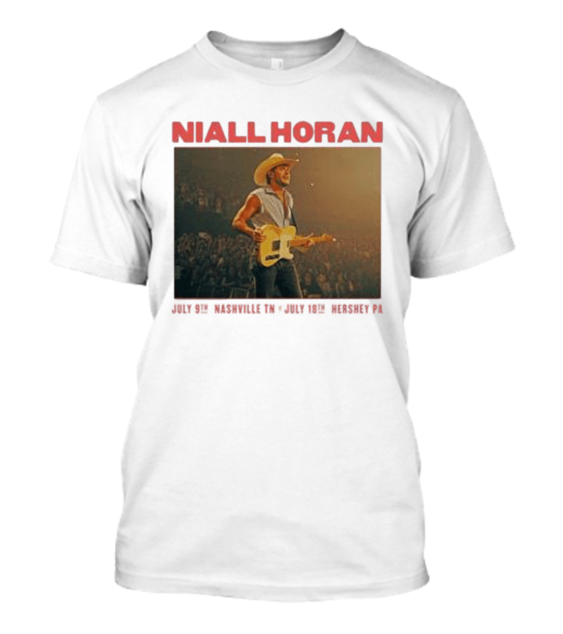 Niall Horan Live Performance Cowboy Hat Guitar Dallas Texas Event T-Shirt