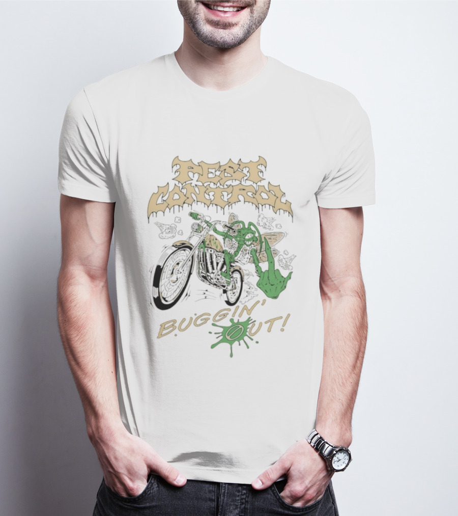 Pest Control Buggin' Out Insect Motorcycle Rider T-Shirt