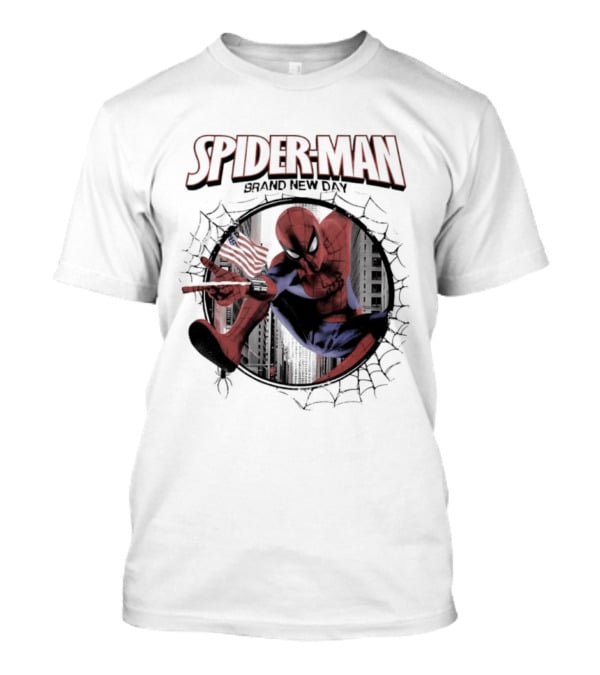 Spider Man Brand New Day Marvel Peter Parker Swinging Action T-Shirt