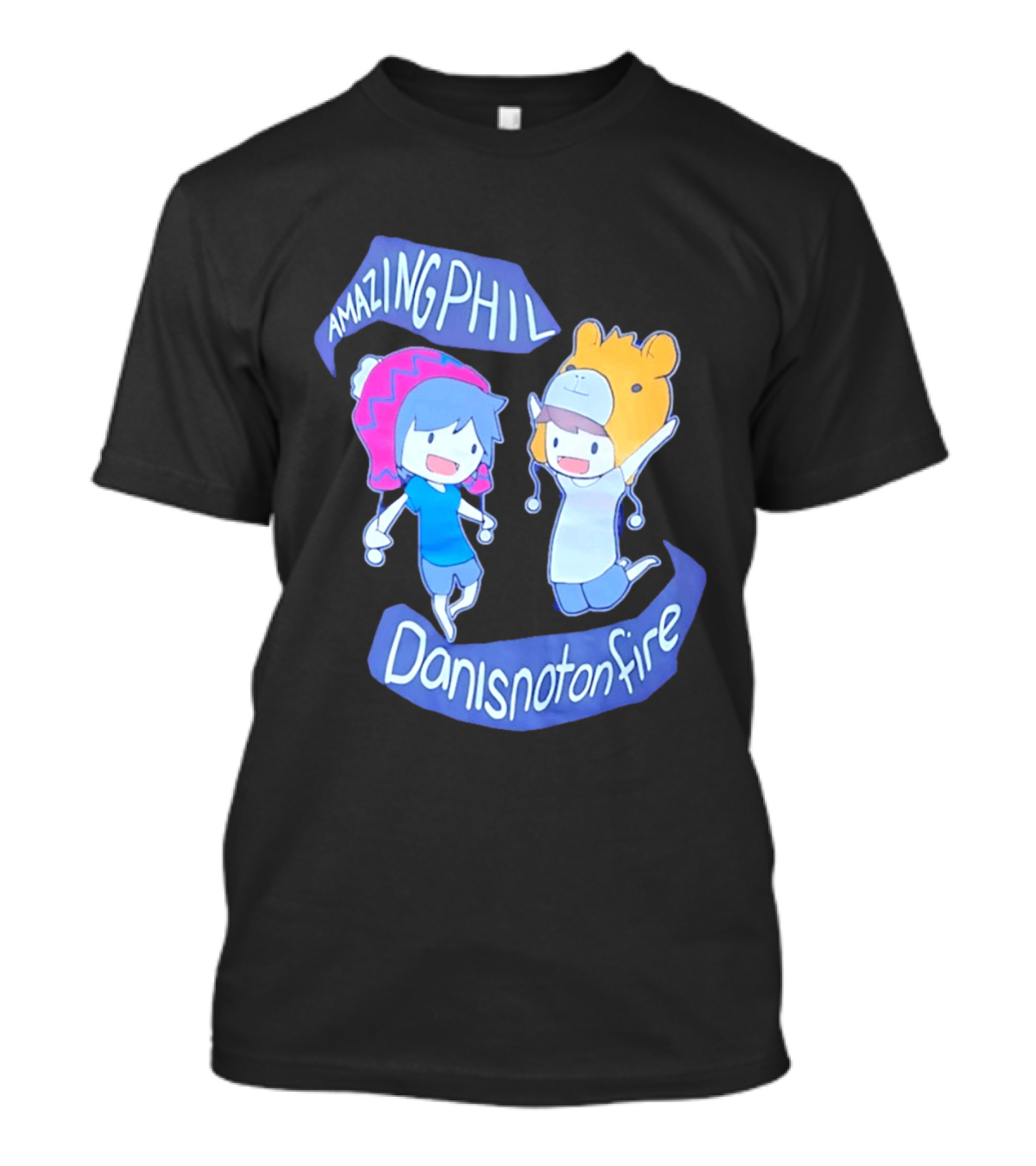 AmazingPhil Danisnotonfire Cartoon Characters In Cute Animal Hats T-Shirt