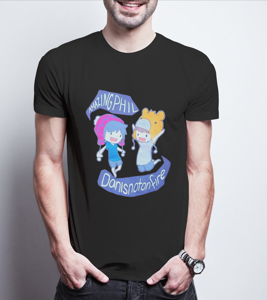 AmazingPhil Danisnotonfire Cartoon Characters In Cute Animal Hats T-Shirt