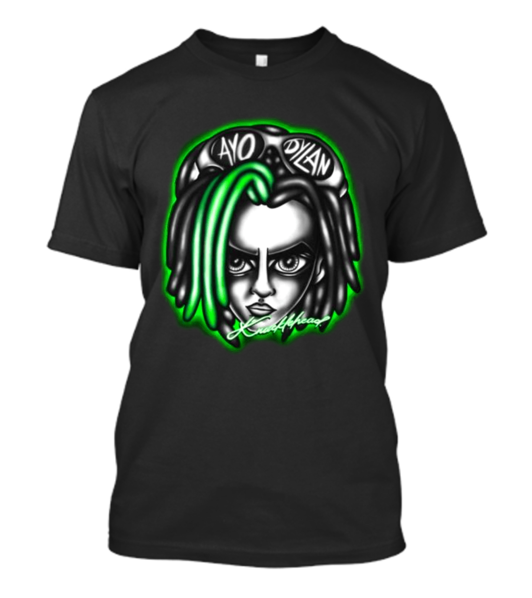 Ayo Dylan Head Ayodylan Knottyhead Green Glow T-Shirt