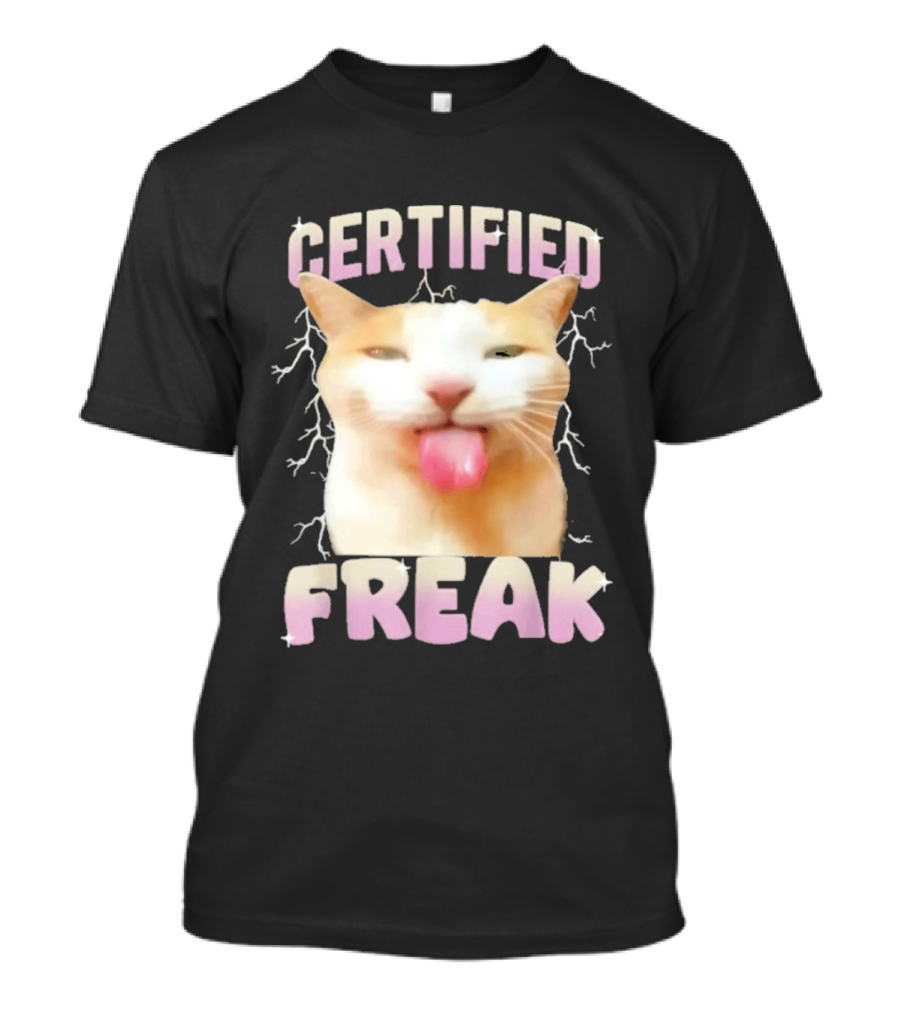 Certified Freak Cat Meme Humor Cursed Cats Eat Cement T-Shirt