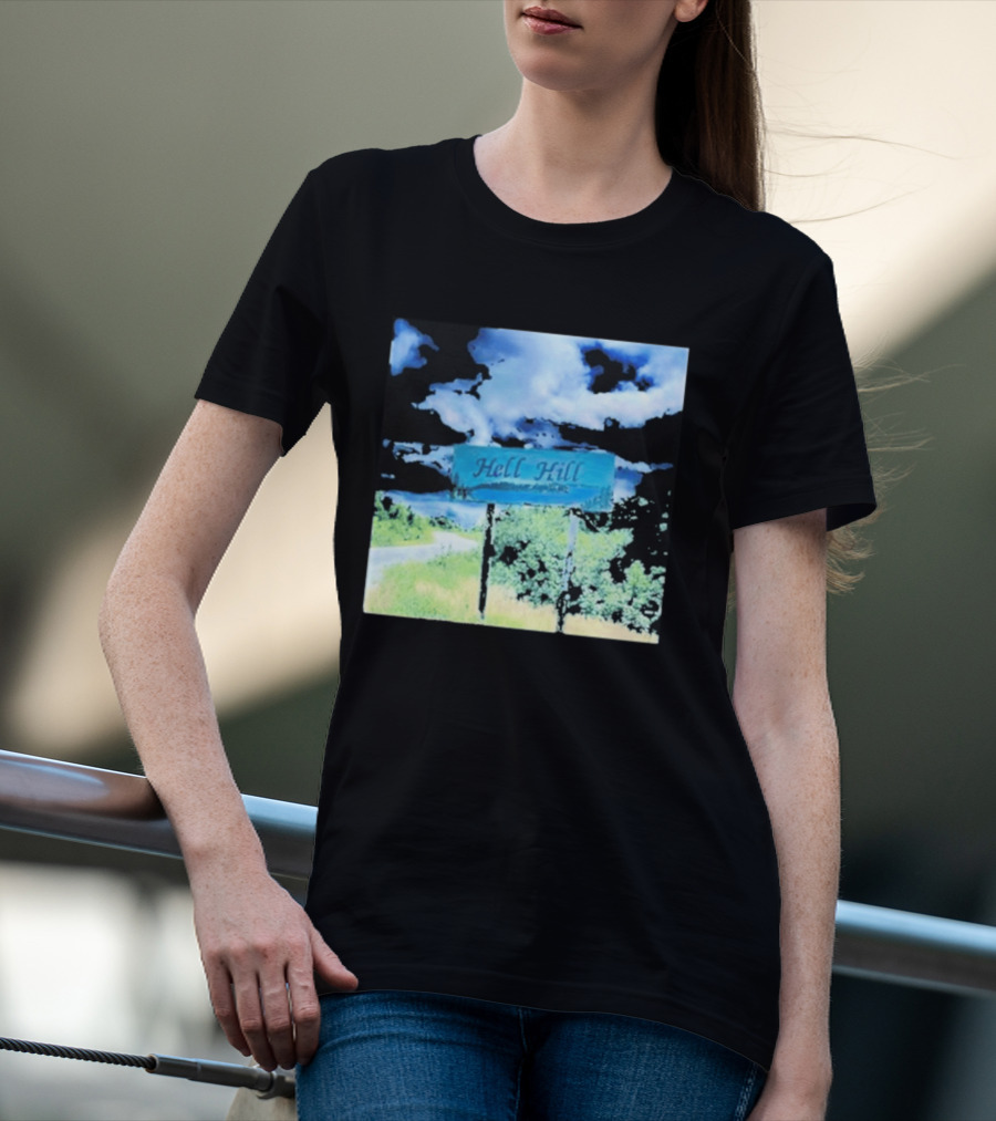 Elita Harkov Hell Hill Scenic Road Sign T-Shirt