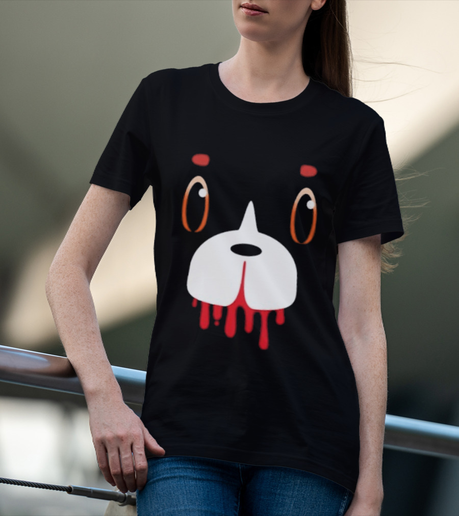 Final Space Mooncake Face Cartoon Character Dripping Red T-Shirt