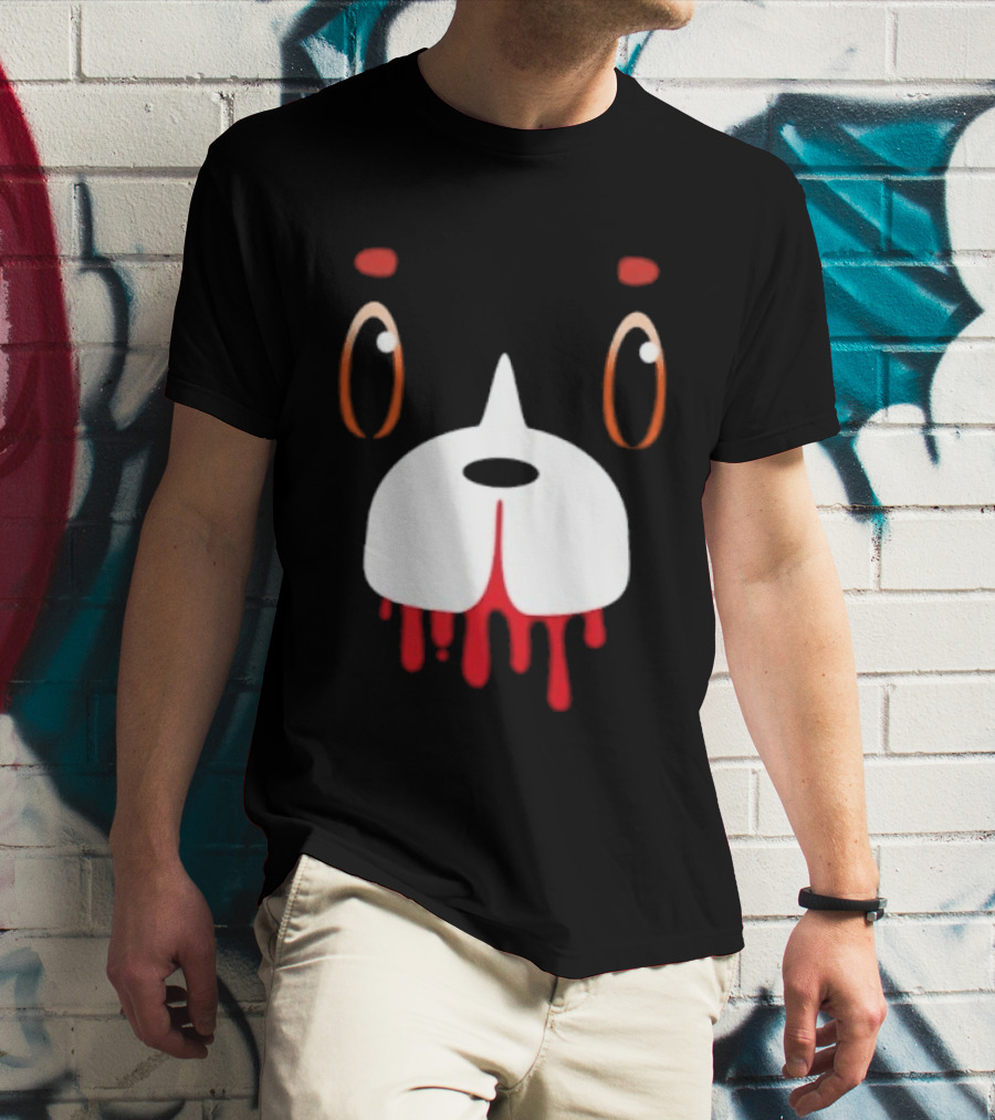 Final Space Mooncake Face Cartoon Character Dripping Red T-Shirt