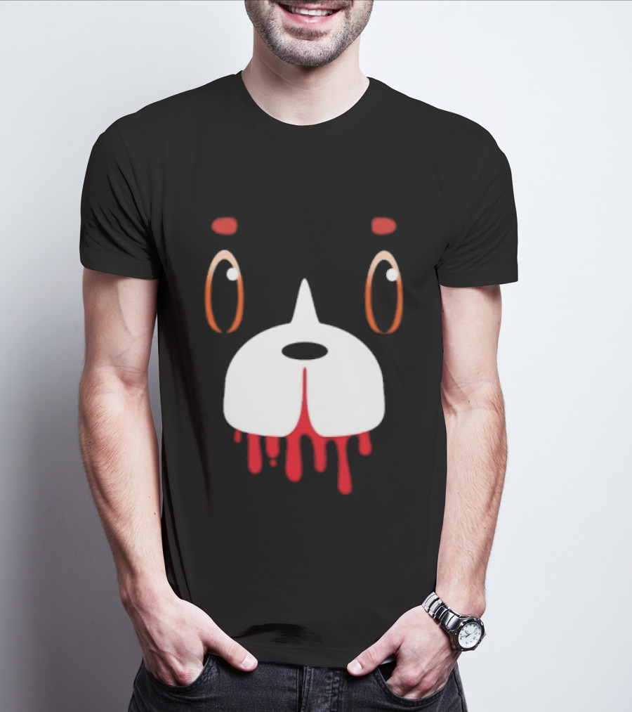 Final Space Mooncake Face Cartoon Character Dripping Red T-Shirt
