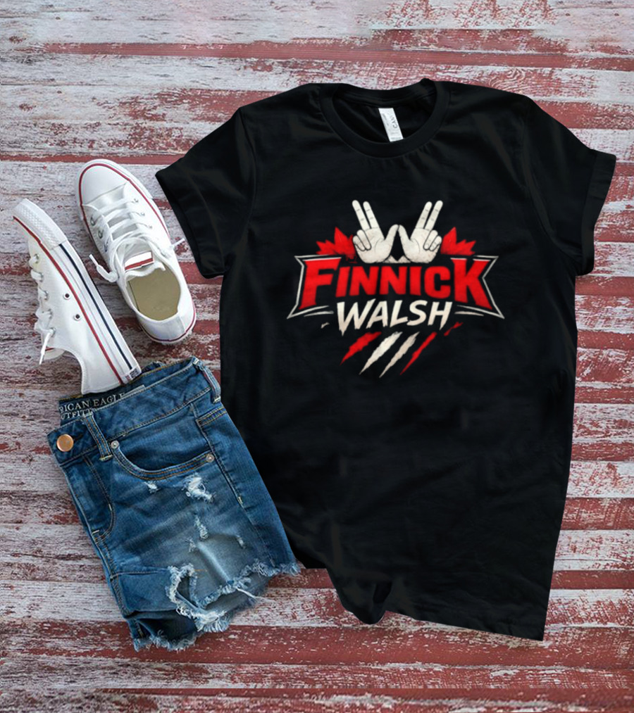 Finnick Walsh Victory Sign Claw Mark Maple Leafs T-Shirt