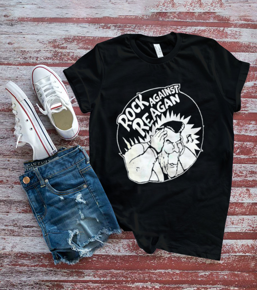 Rock Against Reagan Punk Protest 80s Political Movement T-Shirt
